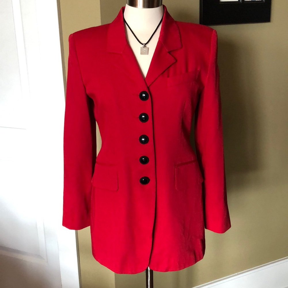 Red 5 button blazer